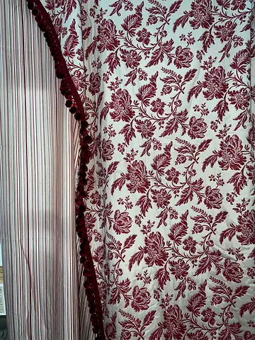 Striped Bed Duvet Cover / Comforter Cover - Light Red  Beige Stripes