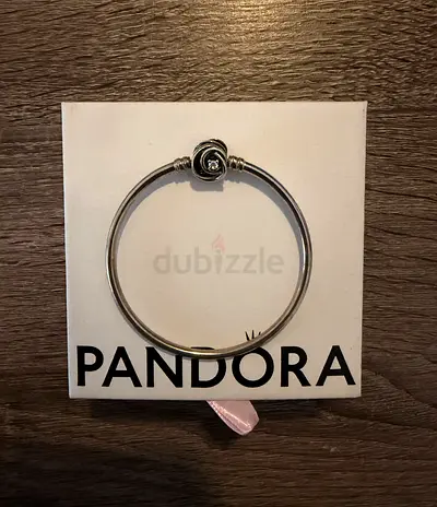 Limited Edition Pandora Moments Silver Bangle Bracelet with Signature Clasp