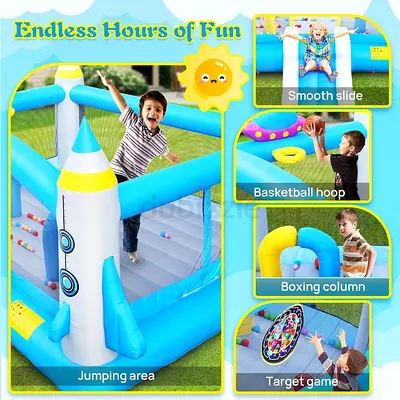 Big Jumpy Bounce House for Kids,Inflatable Slide Water Park,Outdoor Bouncy House with Blower