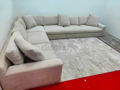 Beige color feather 🪶 filled Oc Home store corner sofa