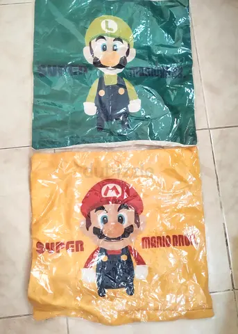 Set of 2 Super Mario Bros Themed Canva Cushion Covers (Mario  Luigi) — New