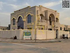 A luxurious corner villa with four facades and a swimming pool in the heart of Al Zahia, priced incl