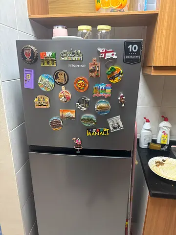 Compact grey Hisense fridge - good running condition