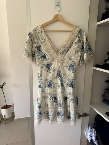 Guess Floral Lace Trim Dress