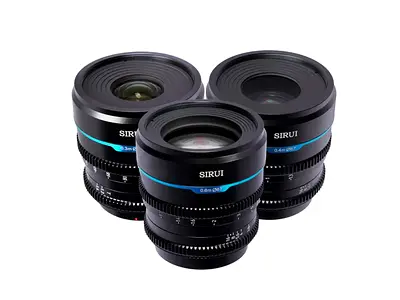 24mm 35mm 55mm, Set Covers Super35/APS-C, RF mount 3 Cine Lenses (Compact Prime Kit)