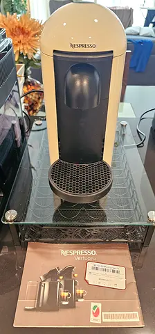 Nespresso Vertuo Coffee Machine with a Glass Organizer Drawer Holder and one Descaling kit