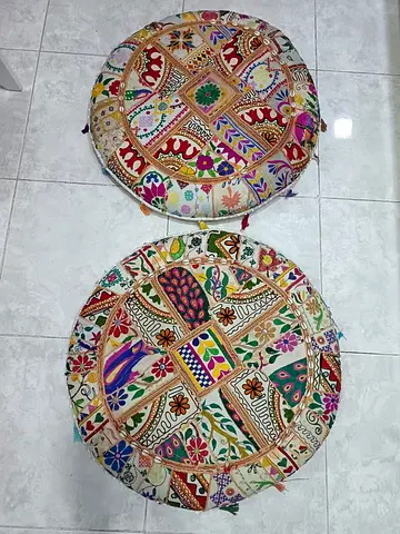 Round Colorful Patterned Floor Cushions (Selling Quick)