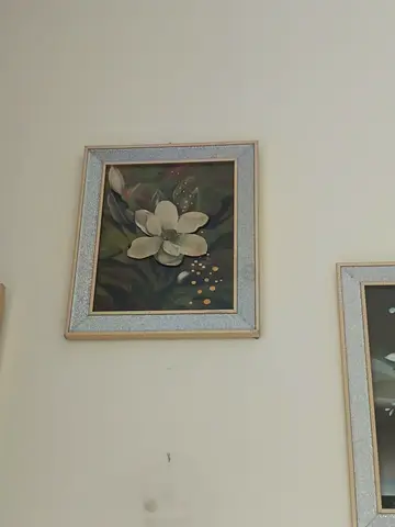 Framed Floral Painting with Decorative Frame