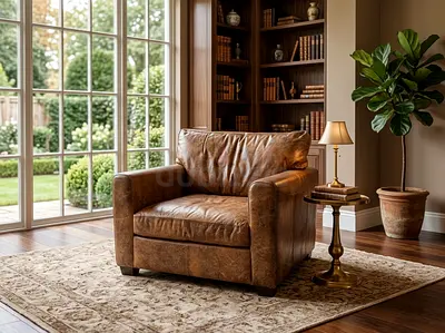 Timothy oulton vintage leather armchair