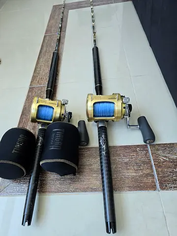 2x Shimano Tiagra Ultra rods (straight $%!) +2xShimano Tiagra 30W 2s(1 is narrowspool)+Backingl