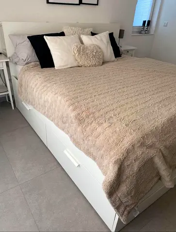 IKEA Brimness Queen size bed frame with mattress- good condition