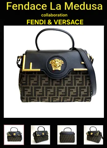 FENDI X VERSACE Collaboration bag. Leather. New