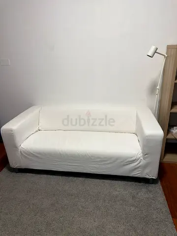 White 2-Seater Sofa in Good Condition
