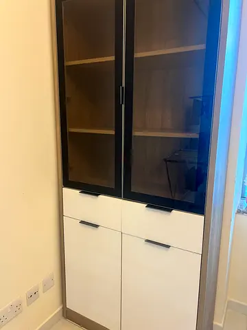 Glass with wood cabinet