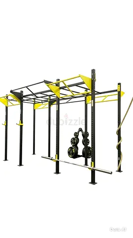 Commercial Functional Fitness Rig with Monkey Bars, Pull-Up Stations and Rope