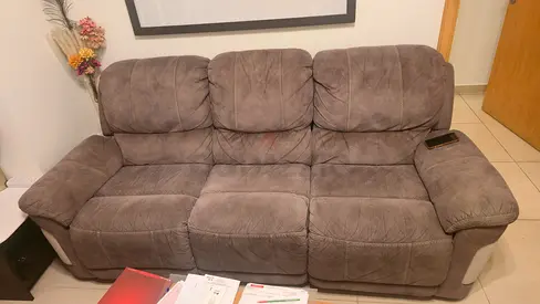 3+2+1 Fully Reclinable Suede leather Sofa set