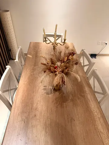 Solid Rectangular Dining Table (Light Wood) - Excellent Condition