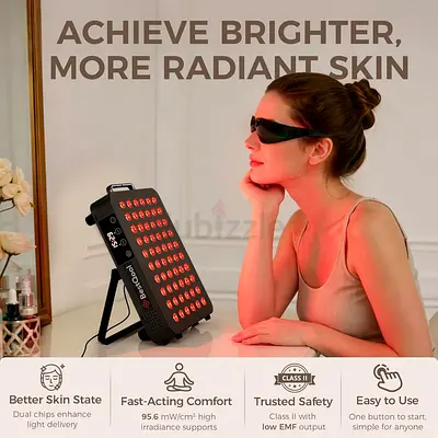 Bestqool Red Light Therapy Device - Near Infrared Light Therapy with Timer, Dual Chip 60 Clinical