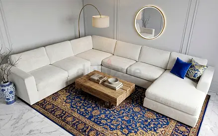 Home center Eterno beige color Ushape sofa for sale