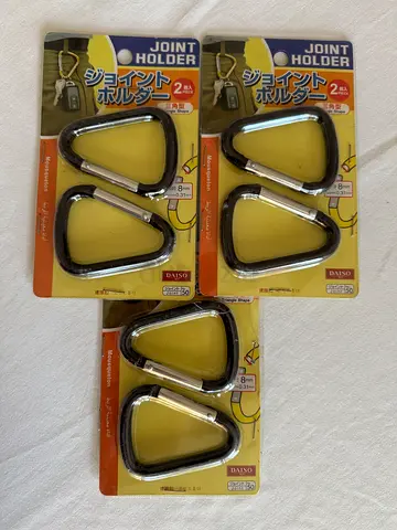 3 Packs of Daiso Snap Hooks/Carabiner Joint Holders in Pairs