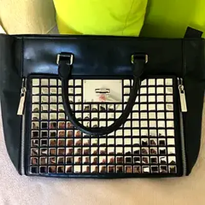 Black Studded Womens Tote Bag - Michael khors