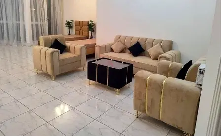 3 seater+2 singles sofa gold colour