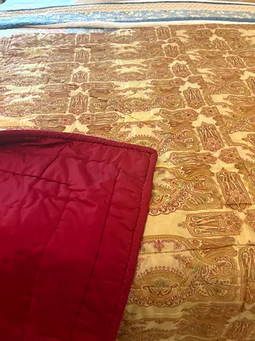 King size Eastern/Indian pure silk bedspread and cushions