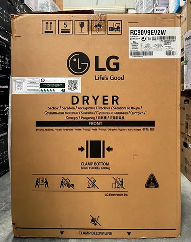 New LG Dryer 9Kg Front-Load Dryer RC90V9EV2W with Box