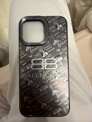 Balenciaga-style iPhone 15pro max protective case (black pattern)
