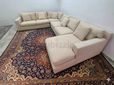 U_Shape Crate And Barrel Beige Color Ushape Sofa
