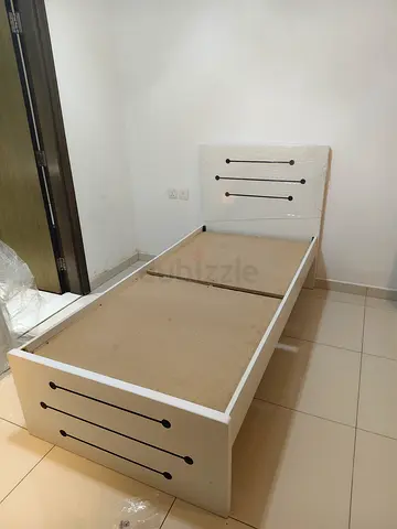 Single white wooden bed frame New Available