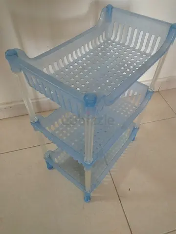 Lightweight 3-Tier Plastic Storage Shelf - Blue