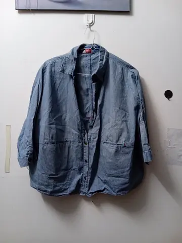 Lightweight cotton blue blouse