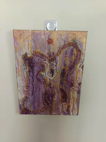 Abstract Purple and Gold Textured Wall Art Canvas
