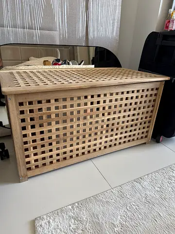 Solid Wood Storage Bench / Trunk - Light Oak Finish