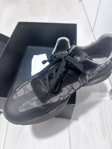 Black Coach Signature Pattern Sneakers - Excellent Condition with original box