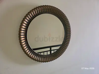 Round Decorative Wall Mirror with Bronze Petal Frame, 75cm, Damac Hills 2