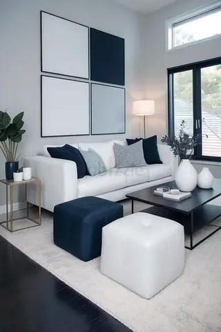White 3-Seater Sofa with Cushions