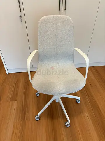 Chair with armrests, beige/white
