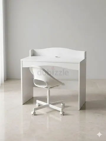 white study desk with chair