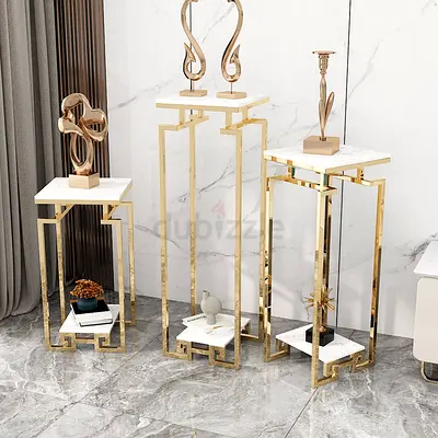 Modern, minimalist luxury living room marble plant stand, popular floor-standing shelf for pothos pl