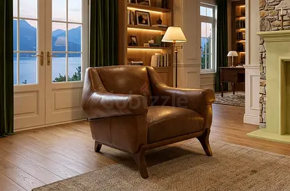 crate barrel leather armchair