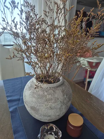 Urgent move out antique Large Concrete Decorative Vase with Dried Branches