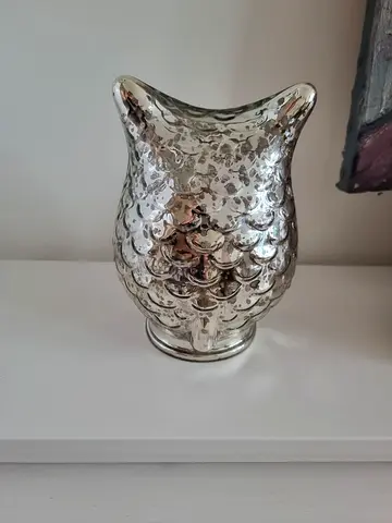 Silver Mercury Glass Owl Decorative Ornament