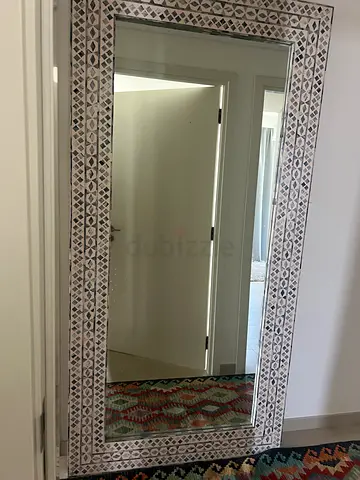 Large Decorative Full-Length Wall Mirror with Mosaic Frame 110x220