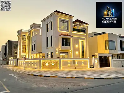 Modern corner villa with high-end finishes, freehold ownership, and ample parking space for 15 cars in front of the villa. Don't miss this opportunity