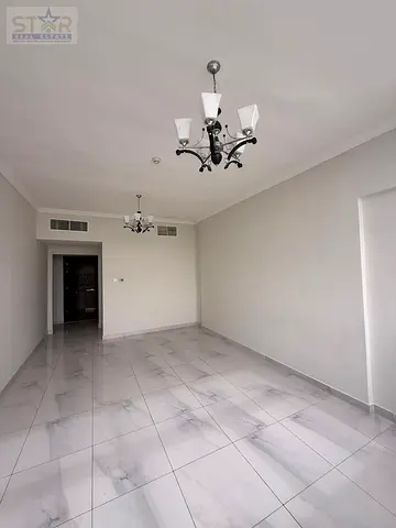 Two bedrooms and a living room, annual rent with a gym and a pool