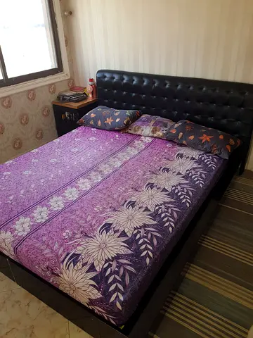 Used King Size Bed with Mattress – Good Condition Kama