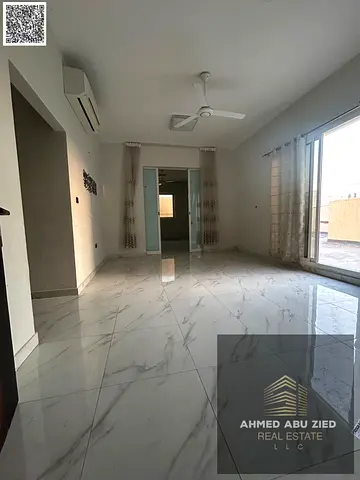 Spacious 2BR apartment, hall, majlis, huge private roof, 3 baths, prime location Al Rawda 3, easy access to Dubai & Sharjah