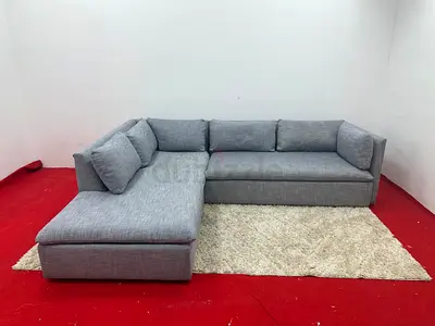 Pottery barn grey color lshape sofa